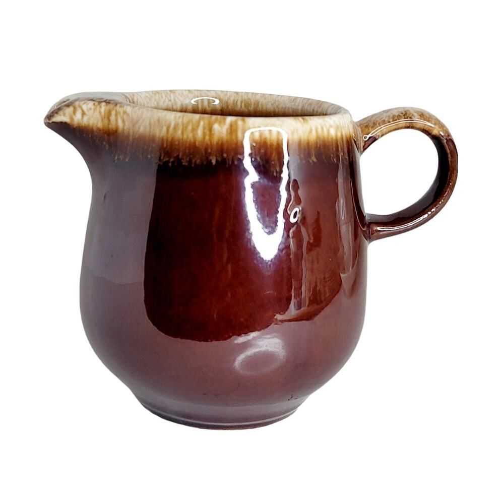 Vintage McCoy USA 7020 Brown Drip Glaze Creamer